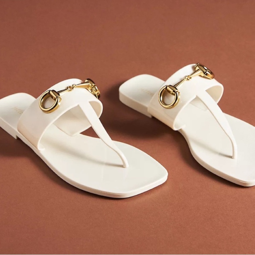 Jeffrey Campbell White “A Lil Bit” Sandals